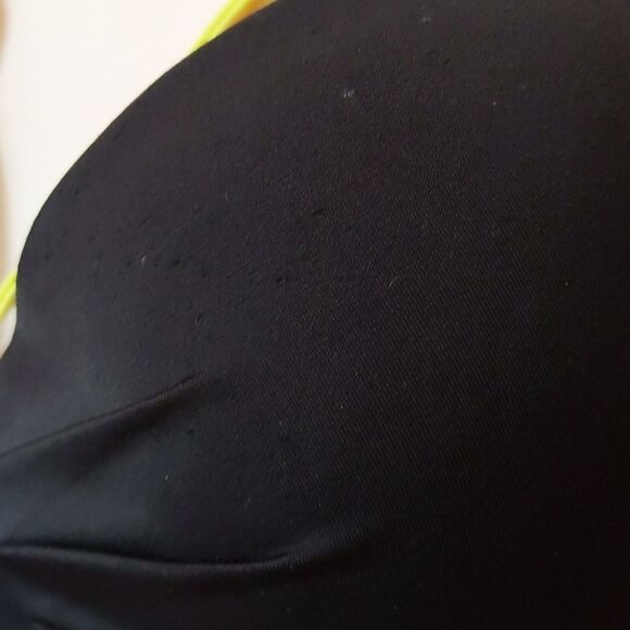 Victoria’s Secret Black Orange teal yellow Push Up Swim Suit Bikini Top 36C - Picture 3 of 9